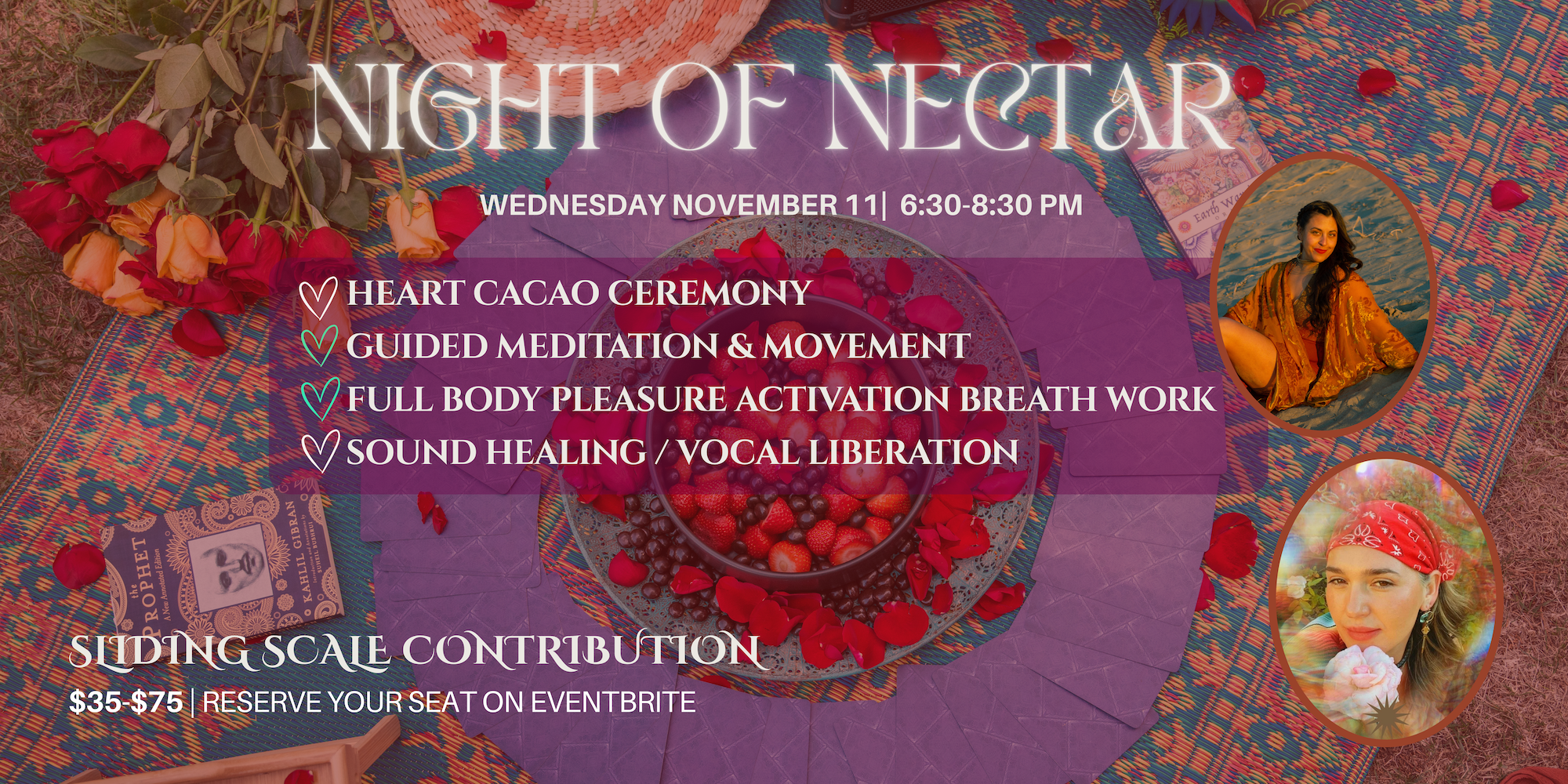 Night of Nectar Devotional Date night of sensuality for the ladies in Los Osos California with Honeybee and Jade