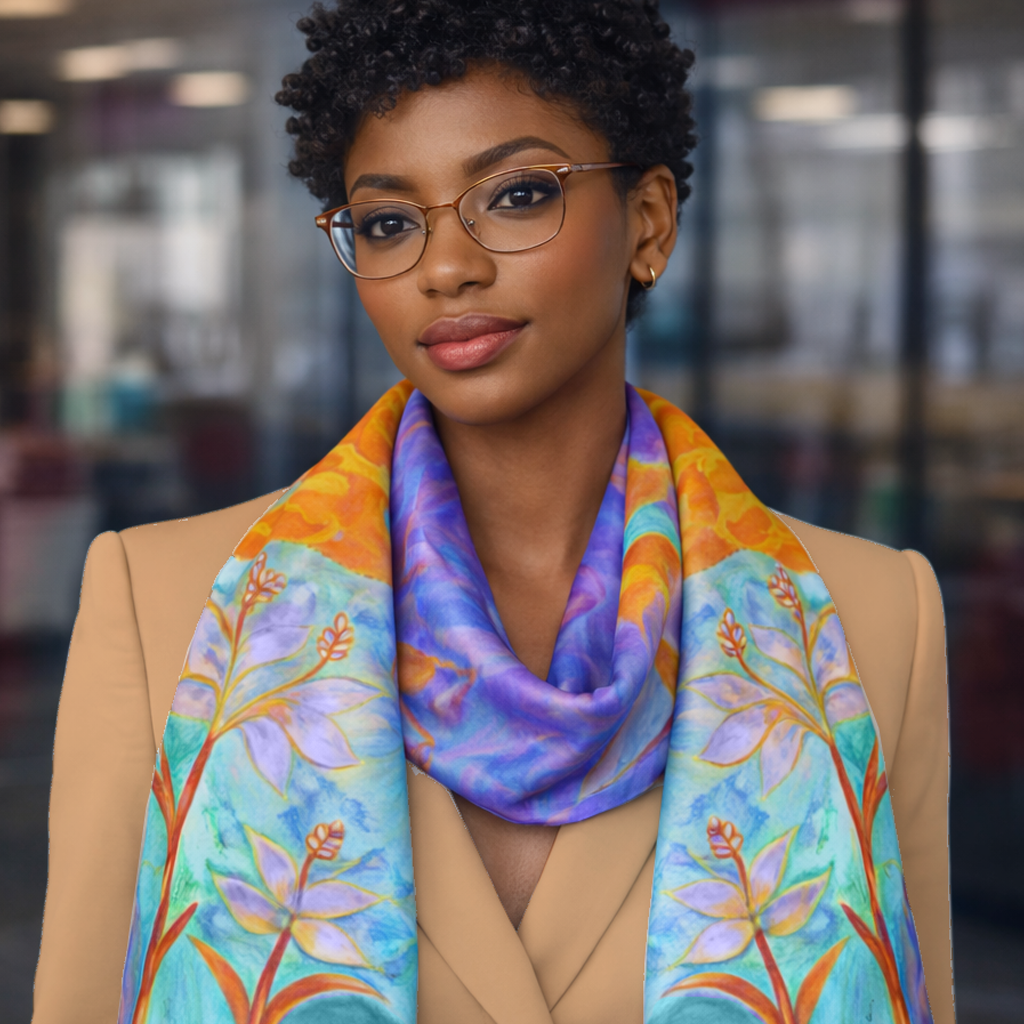 Elegant portrait with vibrant scarf.png