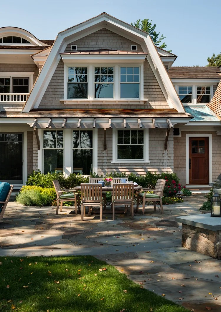 Wildwood Retreat — A New England Home Landscape Architecture and Outdoor Living Design by Vicky Martel of Sea Laurel Landscape Architecture.
This residential project showcases custom landscape design that enhances natural beauty, elevates curb appeal