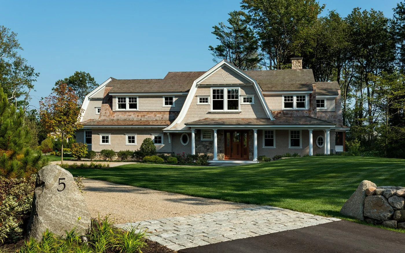 Wildwood Retreat — A New England Home Landscape Architecture and Outdoor Living Design by Vicky Martel of Sea Laurel Landscape Architecture.
This residential project showcases custom landscape design that enhances natural beauty, elevates curb appeal