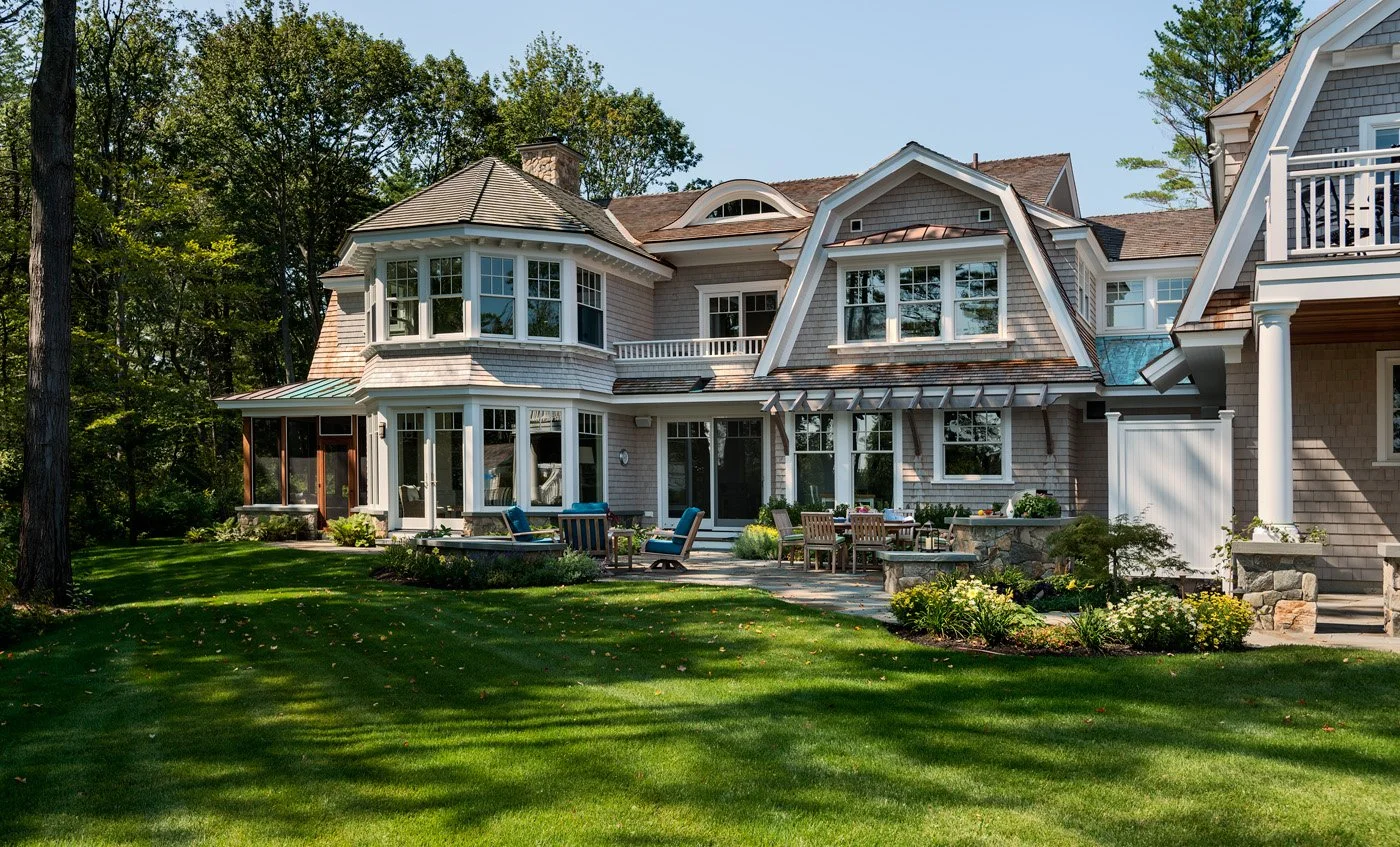 Wildwood Retreat — A New England Home Landscape Architecture and Outdoor Living Design by Vicky Martel of Sea Laurel Landscape Architecture.
This residential project showcases custom landscape design that enhances natural beauty, elevates curb appeal