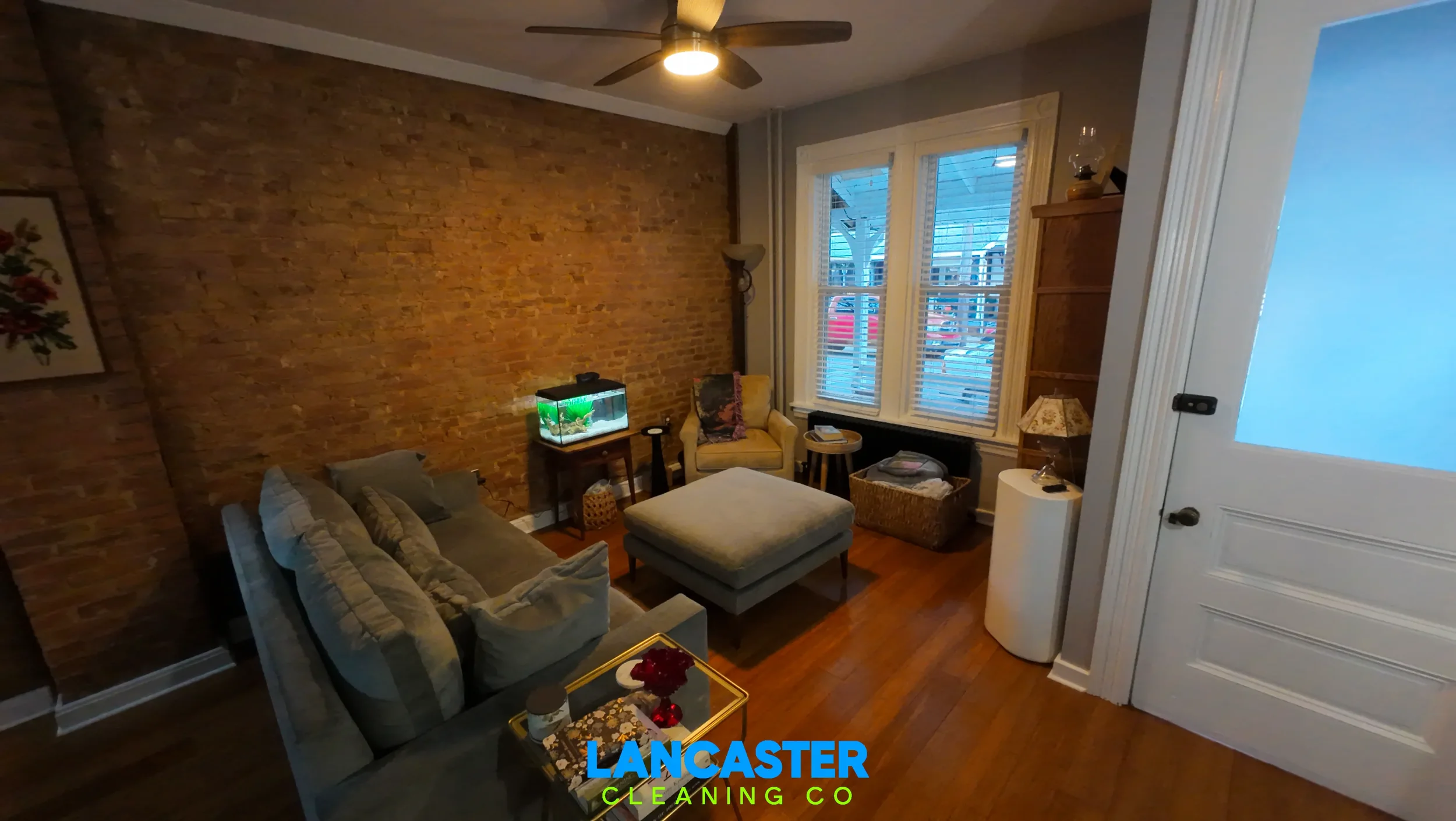 Living Room Bamboo Floor Cleaning.WebP