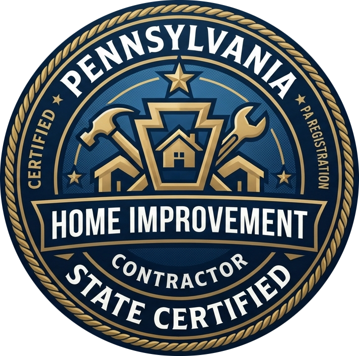Blue and Gold Home Improvement Contractor Badge