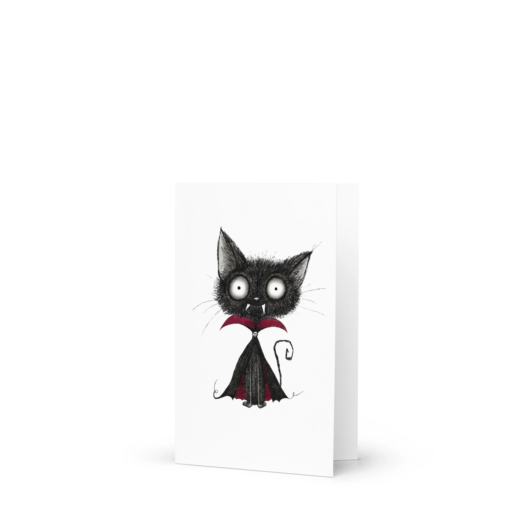 Vampire Cat greeting card by Jen Vax