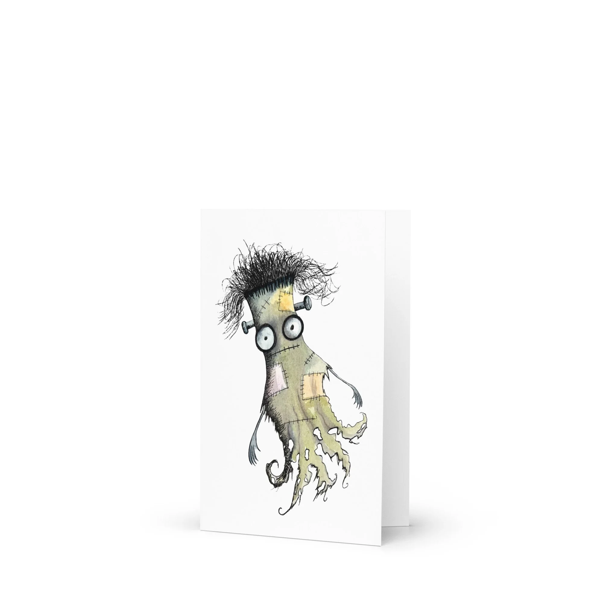 Franken-Ghost greeting card by Jen Vax