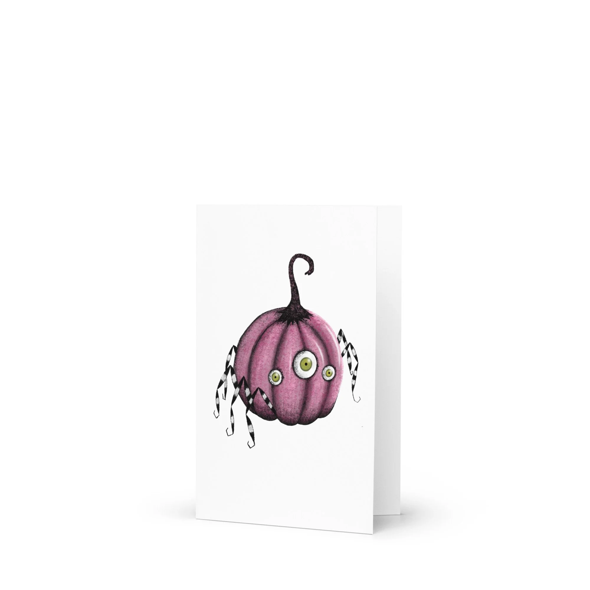 Spider Pumpkin greeting card by Jen Vax