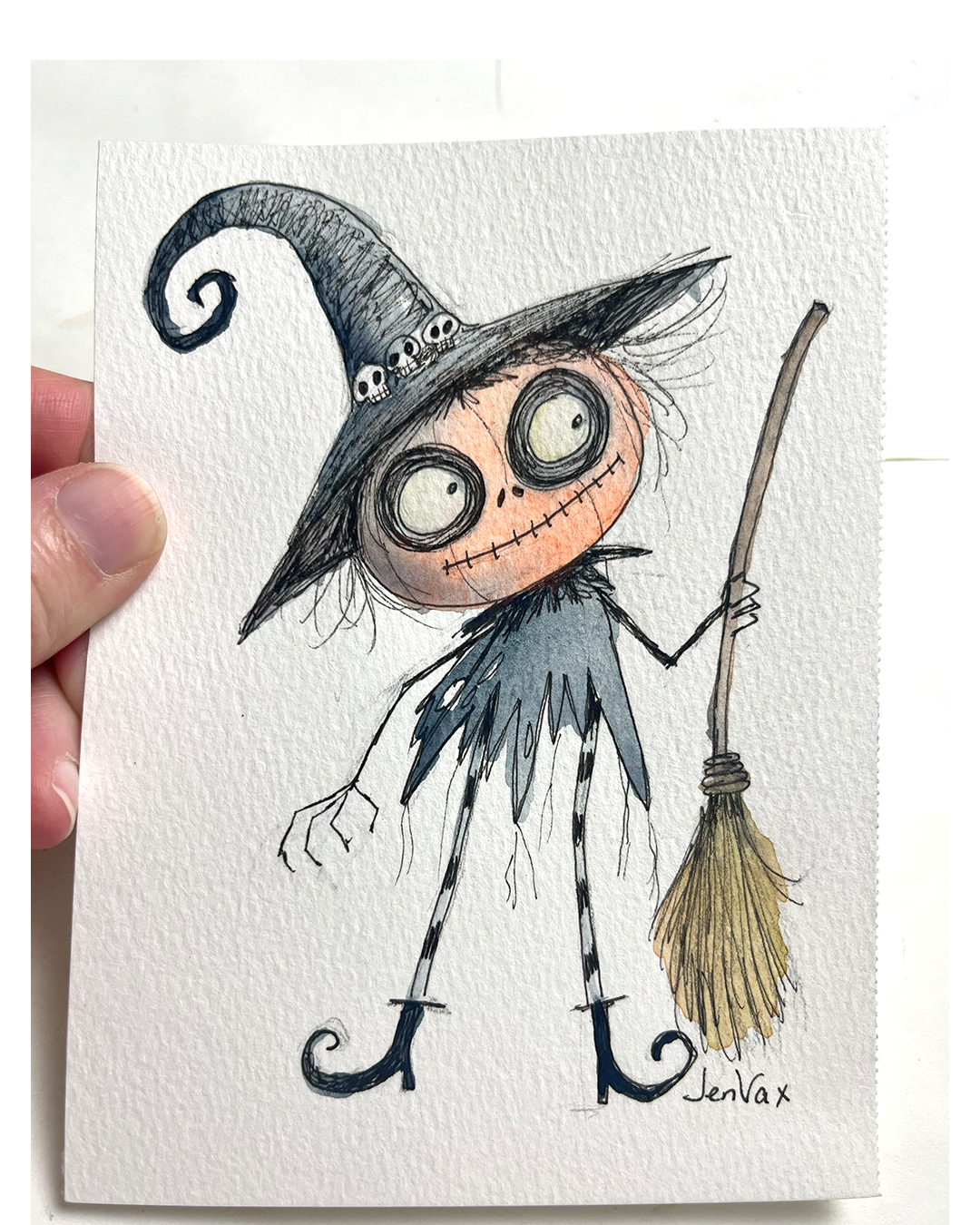 Pumpkin Witch – Original Monster Drawing
