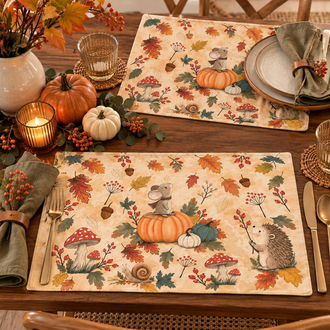 Woodland Friends Fall Placemats