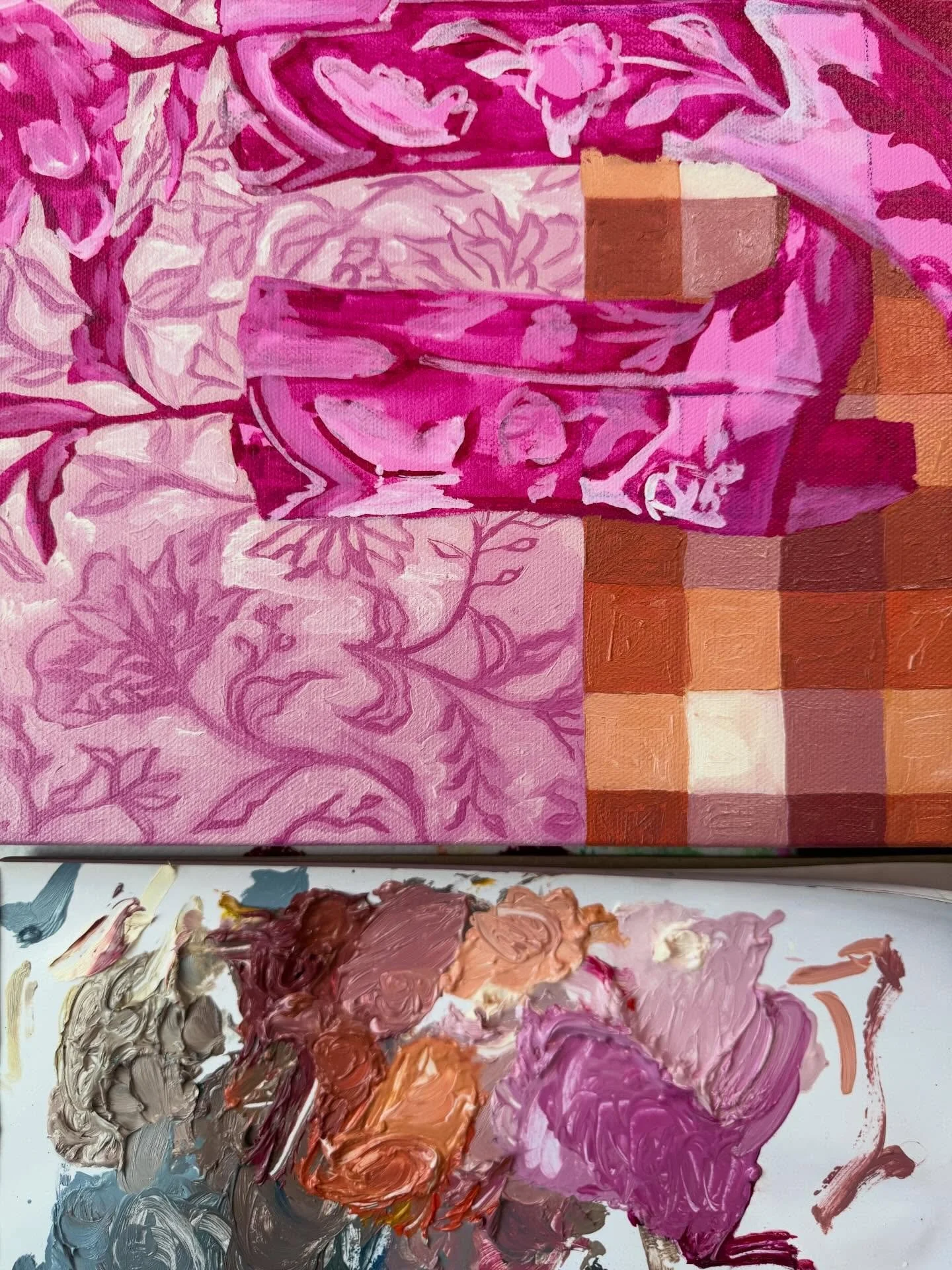 Lots of paintings in progress in the studio this week!