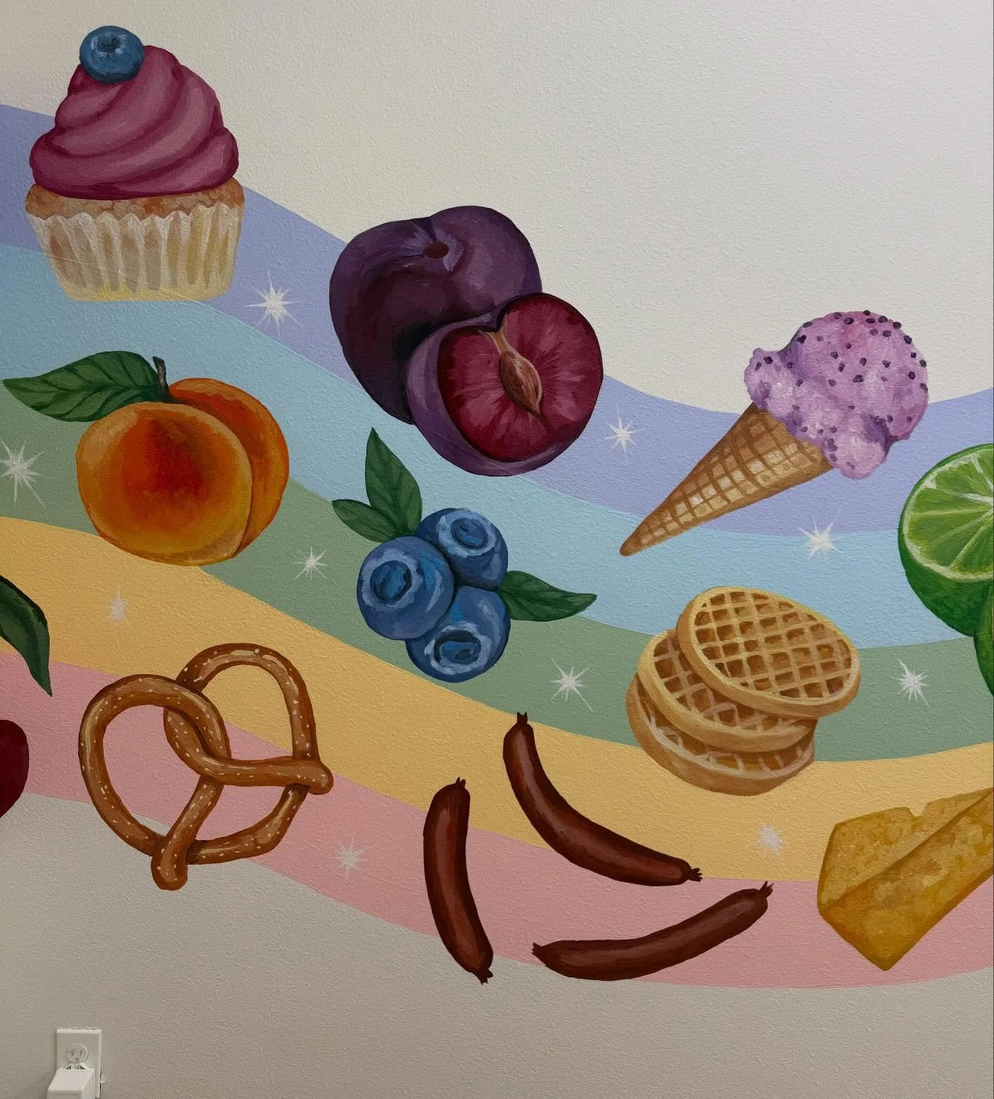 Swipe to see some process photos of my latest mural!