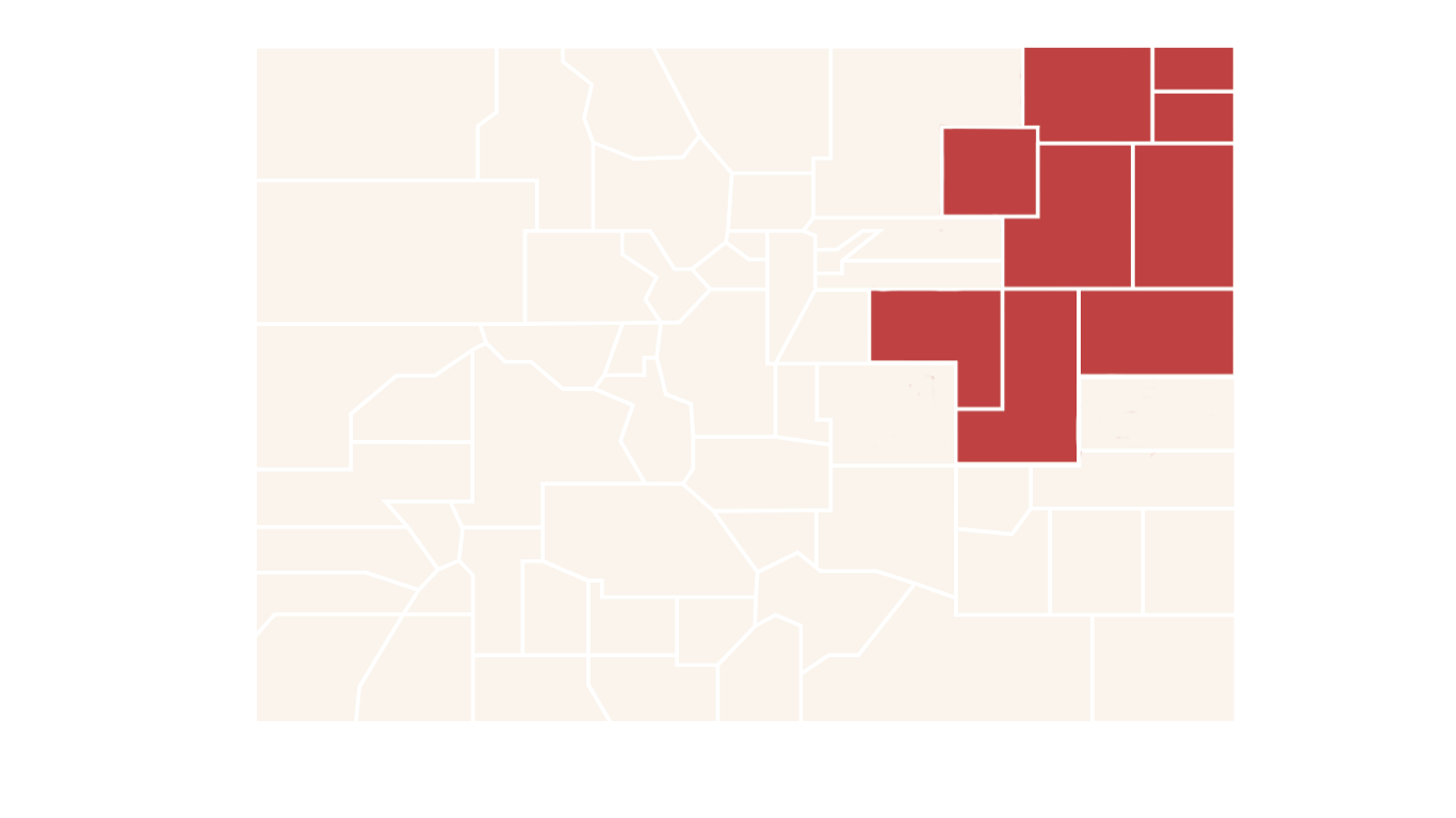 United States map highlighting states in the Midwest and Great Lakes regions in red.