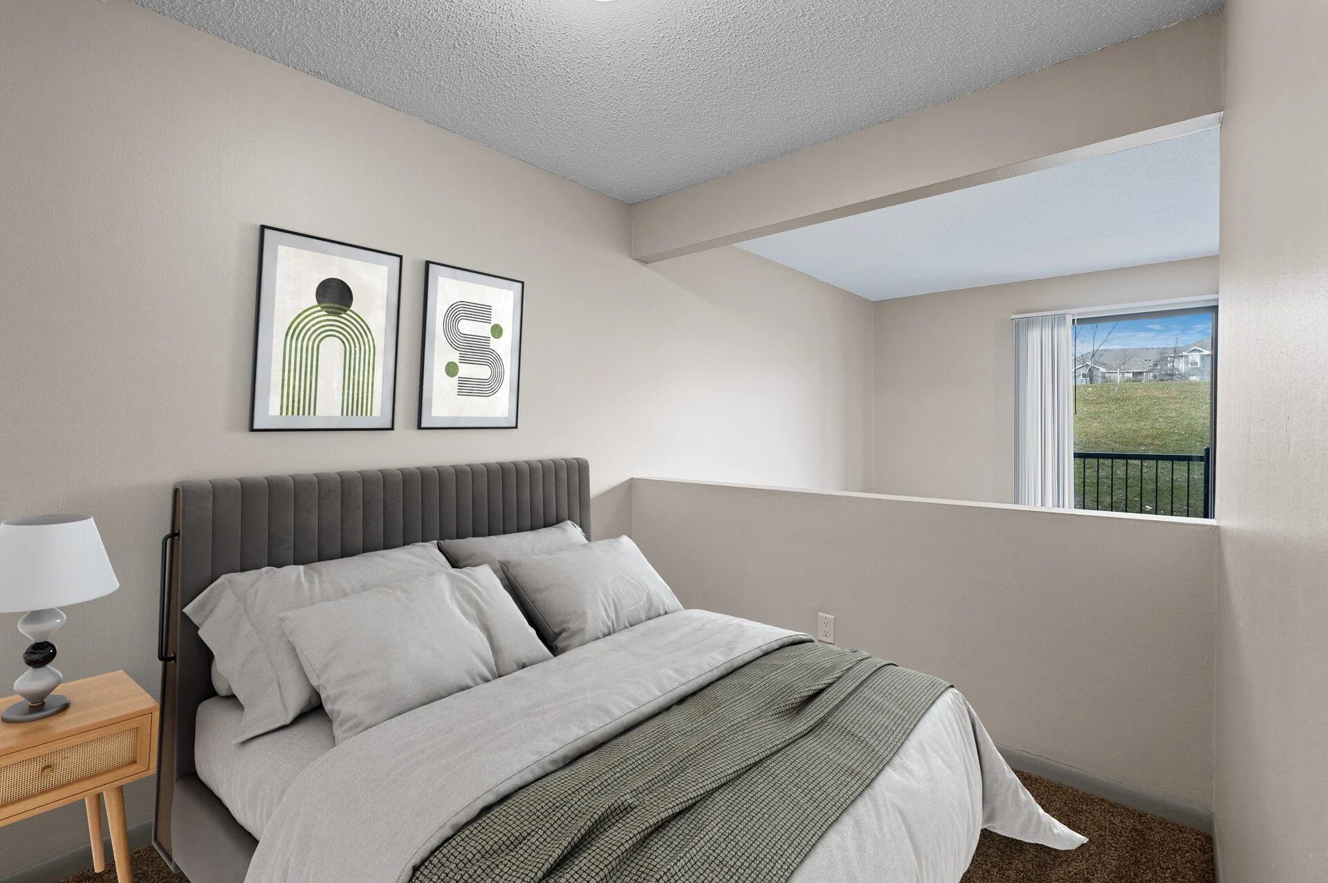 Modern bedroom at Cedar Valley Apartments