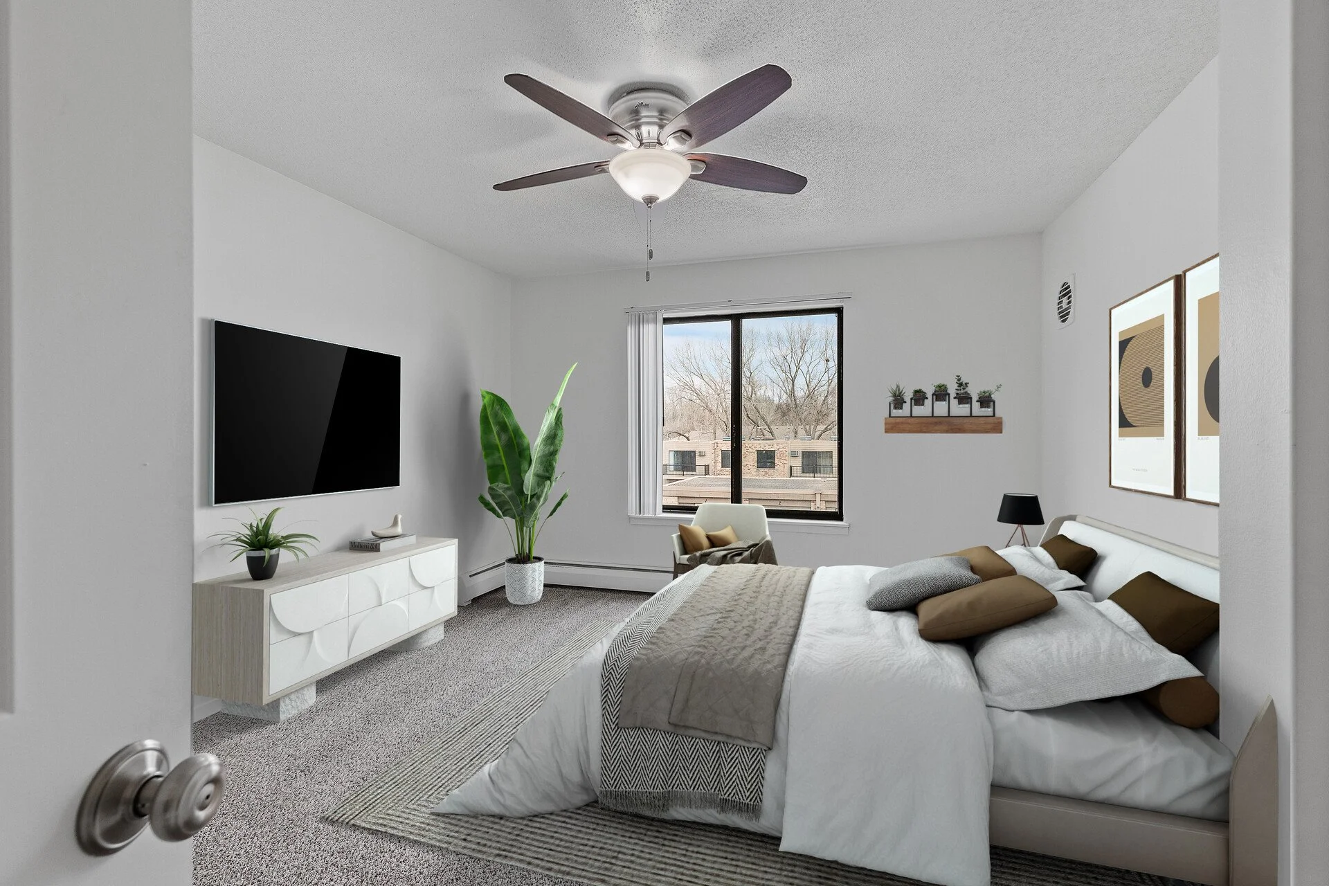 Modern bedroom at Cedar Valley Apartments