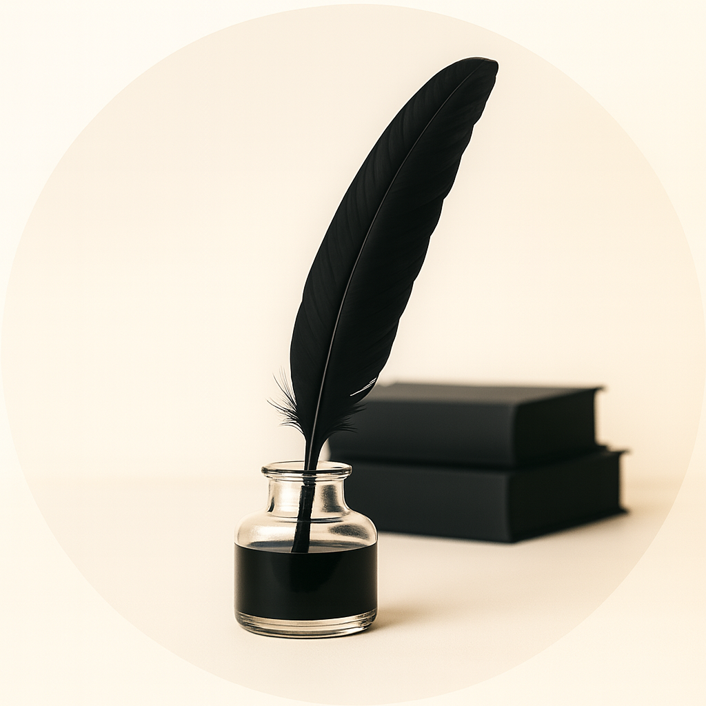 Image of a quill and inkpot
