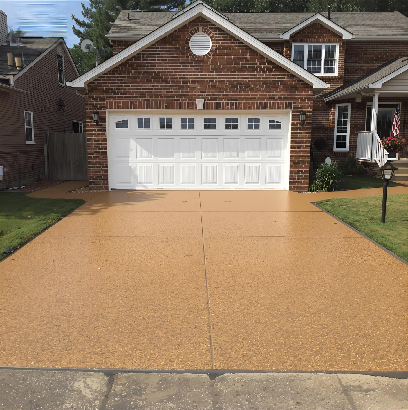 Outdoor epoxy driveway coating designed for durability and slip resistance in Northern Virginia