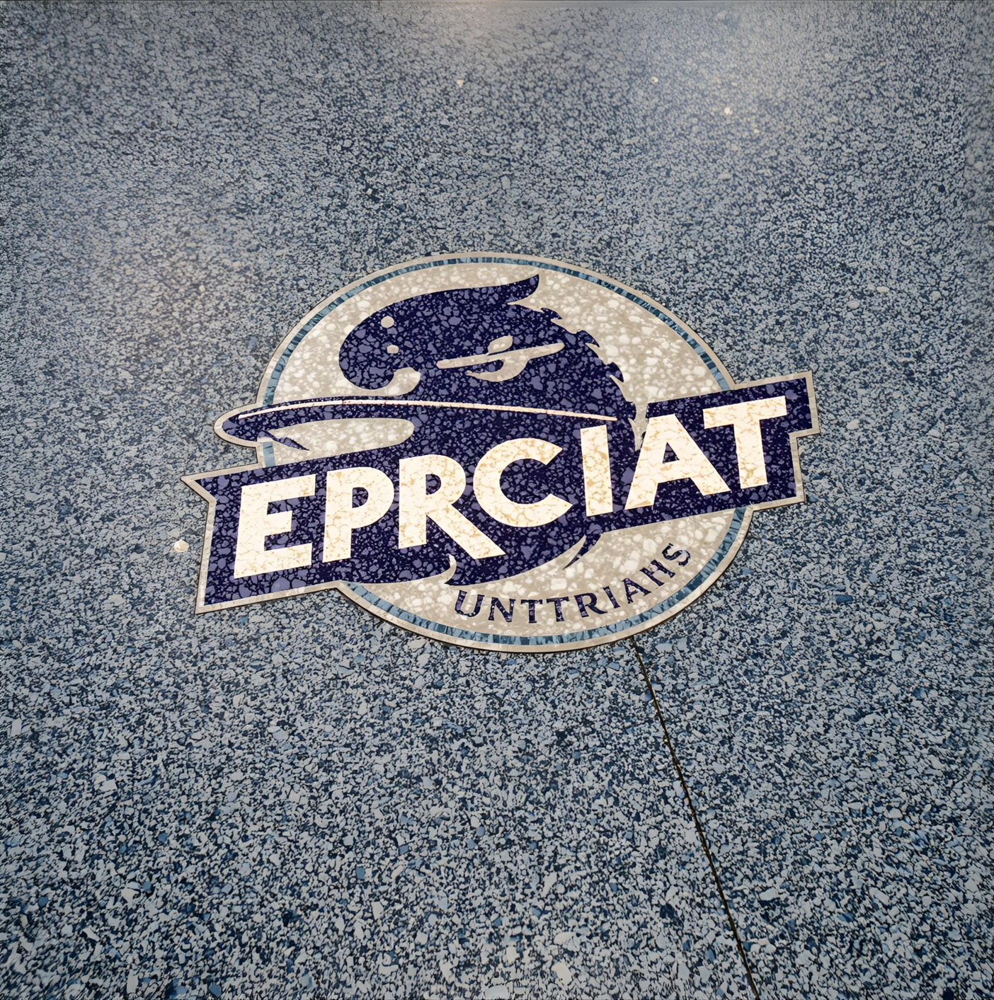 Custom logo epoxy floor installation in a Northern Virginia gym