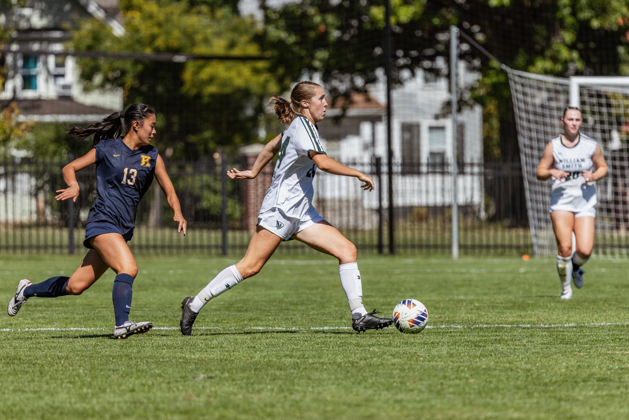 Libero Pathways athlete Ruth Hotaling playing NCAA college soccer for William Smith College