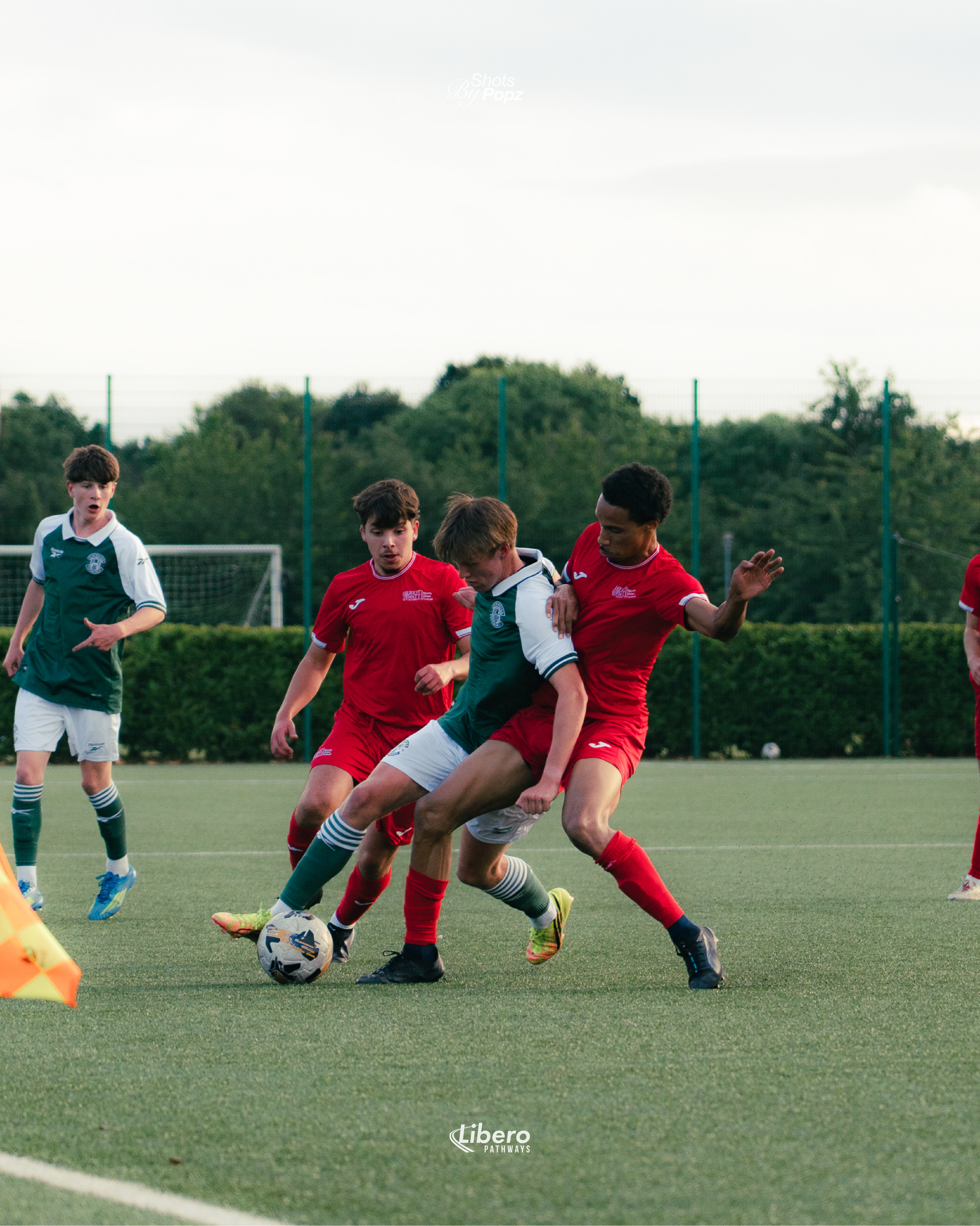 Libero Pathways athlete Adrian Trott playing for Heriot-Watt against Hibernian U19s in Scotland