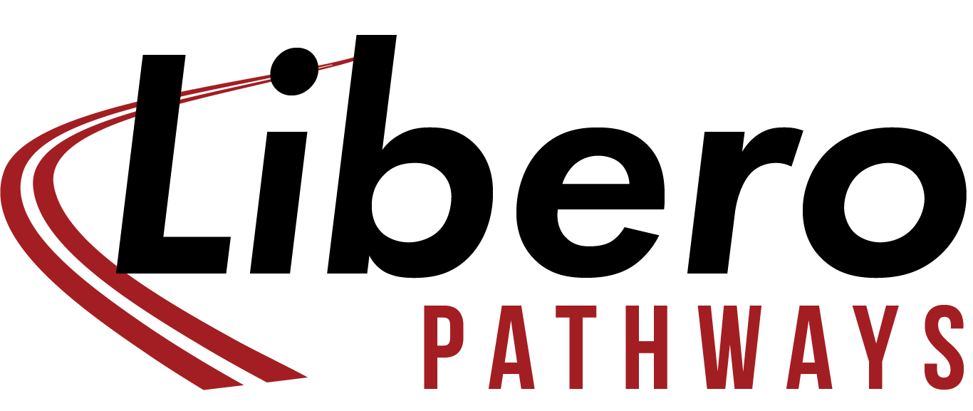 Logo for Heart Pathways, featuring a red curved road and black text.
