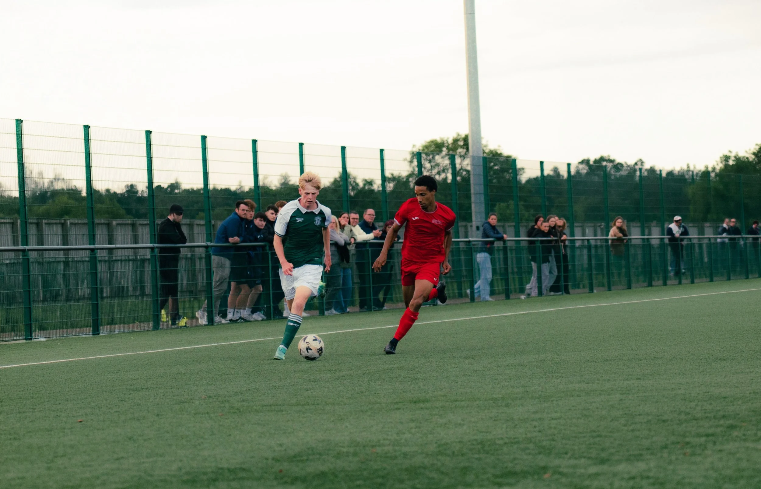 Libero Pathways athlete Adrian Trott playing for Heriot-Watt against Hibernian U19s in Scotland