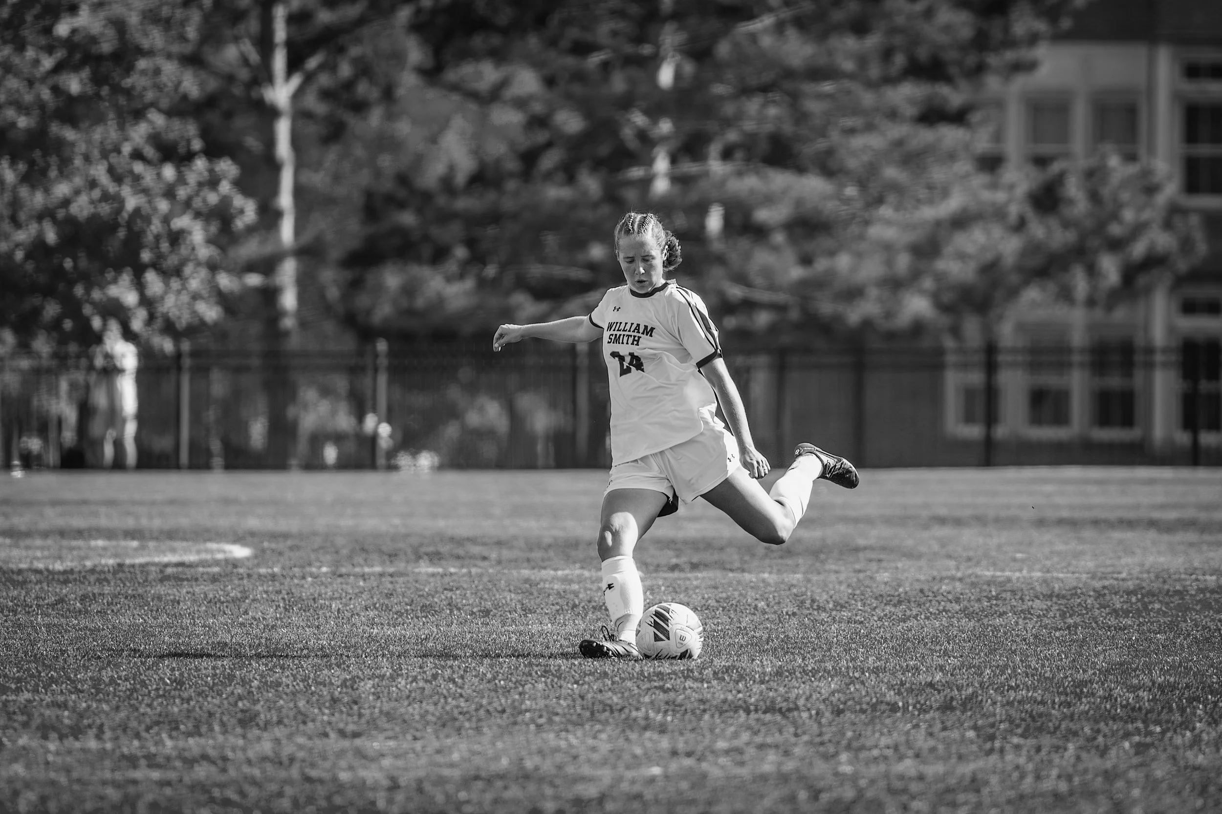 Ruth Hotaling playing college soccer for William Smith College
