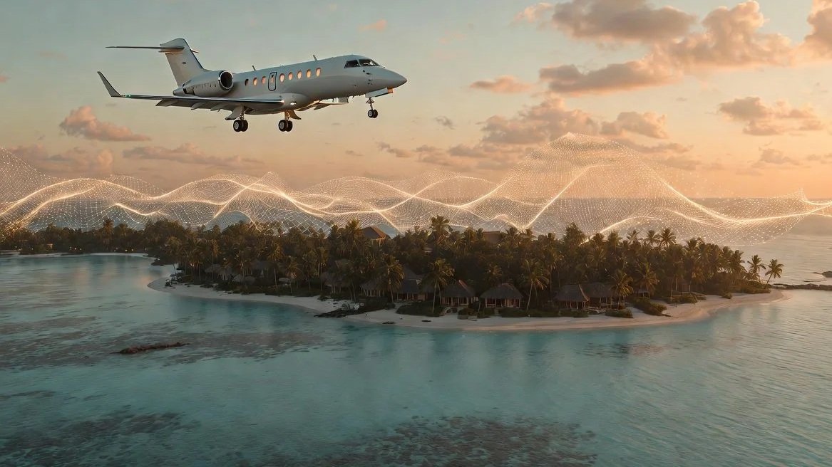 Luxury jet landing with the help of an orchestration network