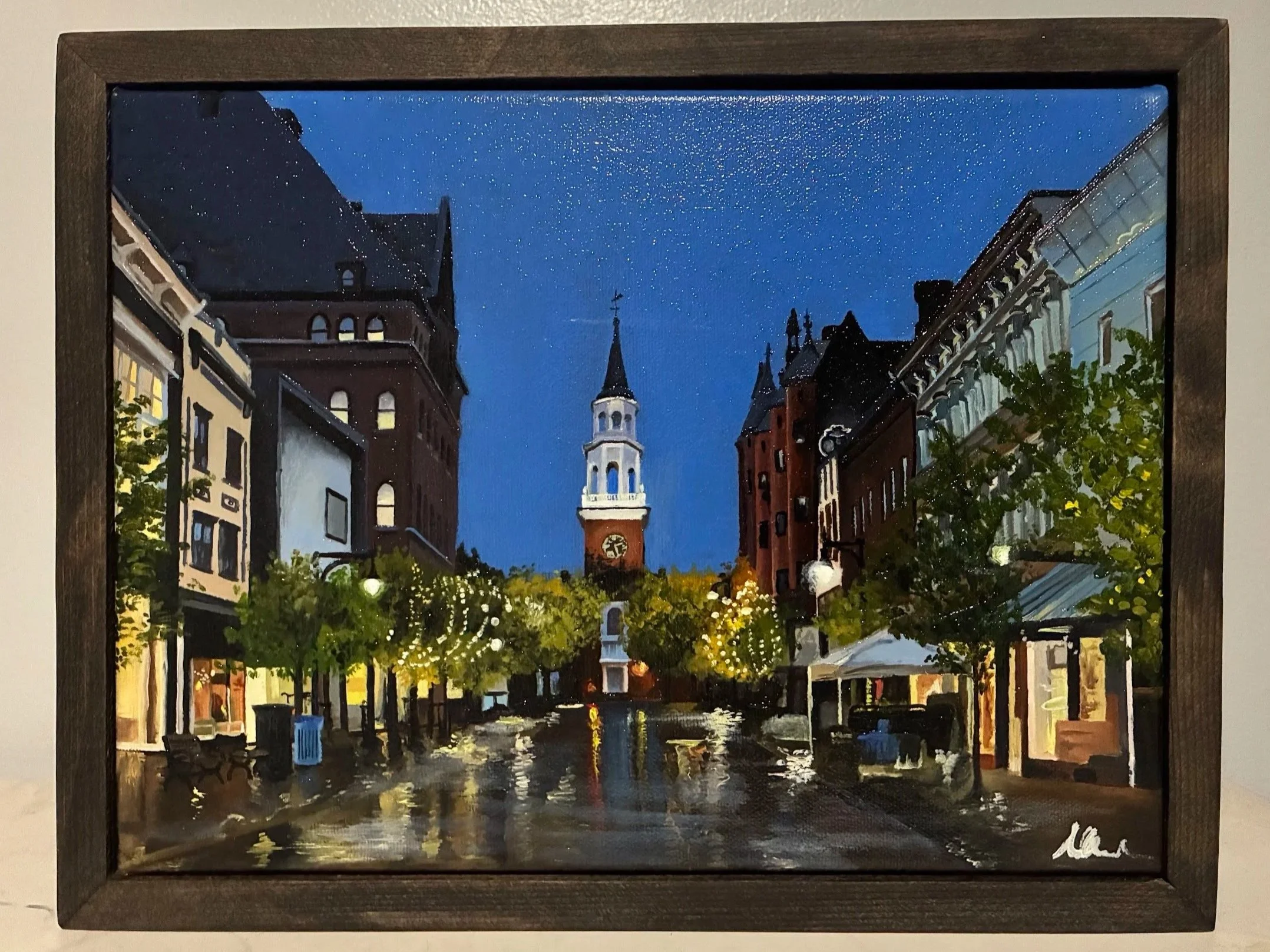 Burlington - Oil on canvas 12" x 9", custom stained wood frame (2025)