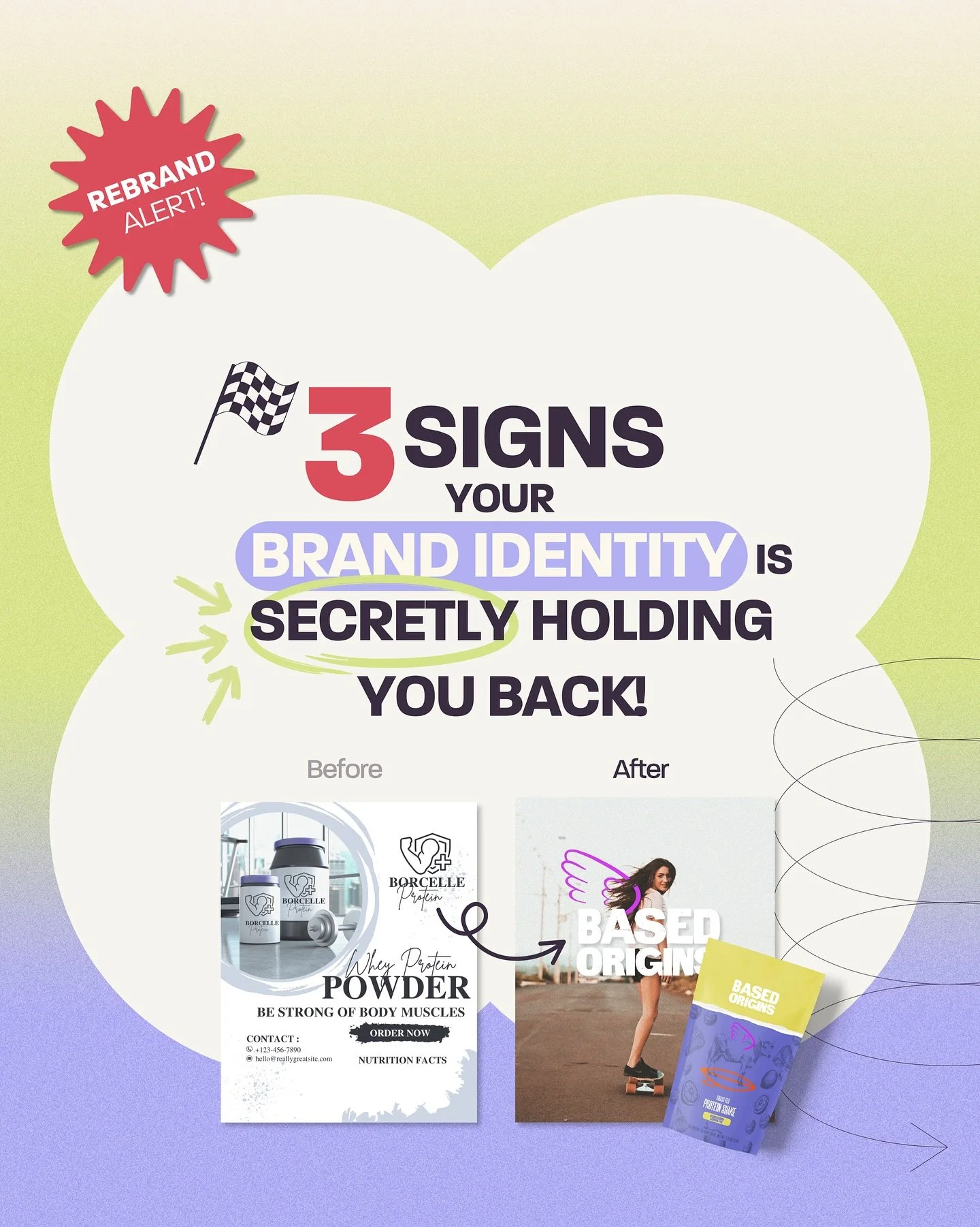 Feel like your brand doesn&rsquo;t match how good your business really is? 👀
 These 3 signs might be telling you it&rsquo;s time for a rebrand 👇

1️⃣ Your visuals don&rsquo;t reflect your level anymore. You&rsquo;ve grown , but your brand still loo