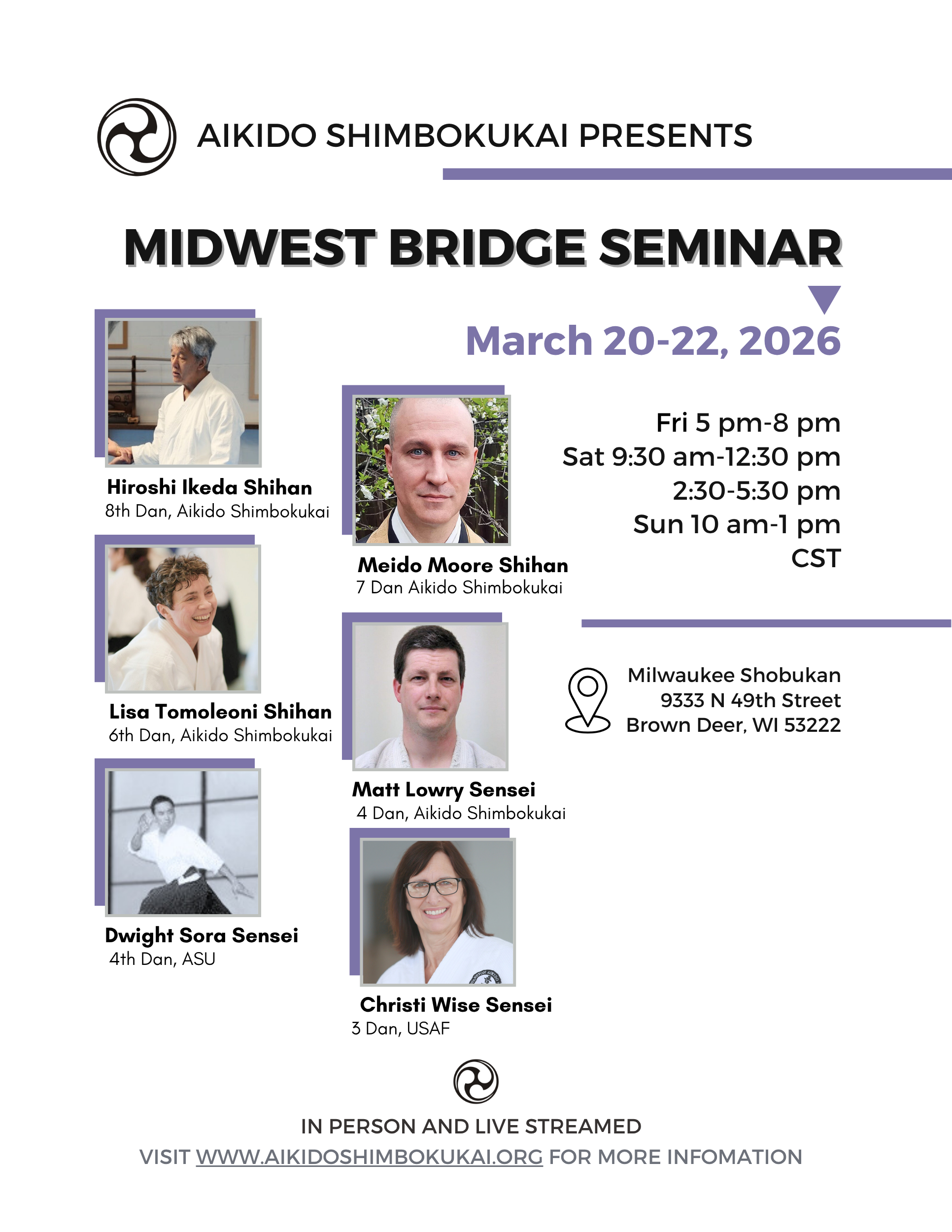 2026 Midwest Aikido Bridge Seminar (In Person &amp; Live Streamed)