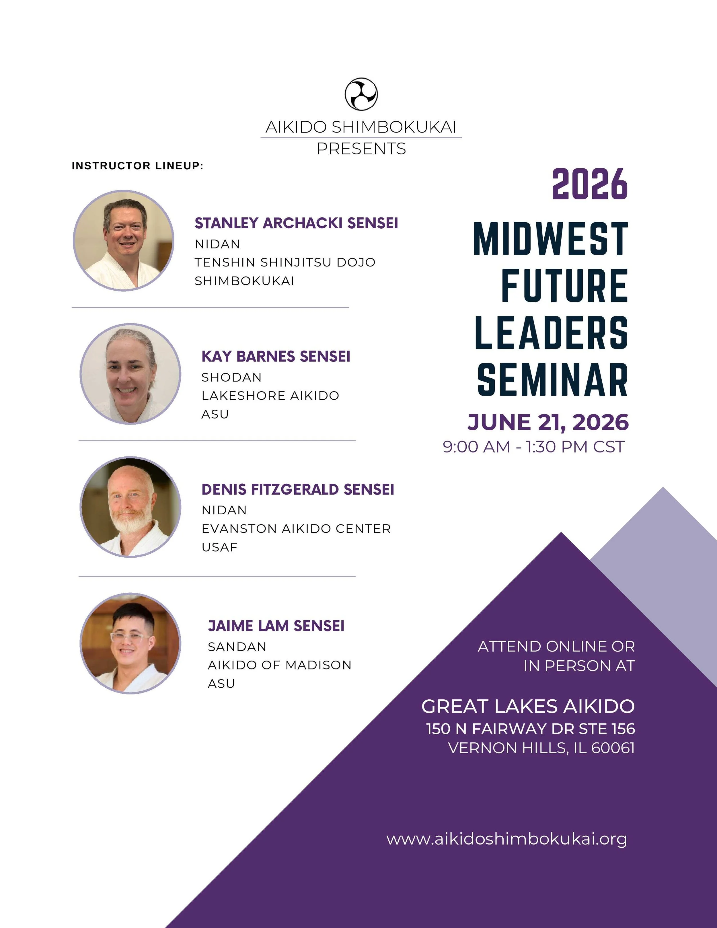 Aikido Shimbokukai 2026 Midwest Future Leaders Seminar (In Person &amp; Virtual)