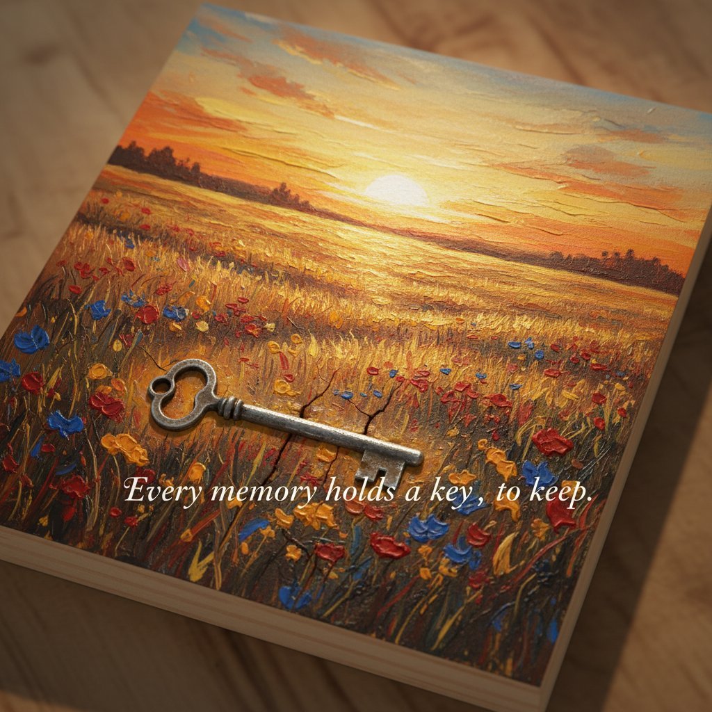 Every memory holds a key to keep.

Have you ever wondered why there&rsquo;s a real key in every painting I make? Each one is tucked into the prairie landscape, a quiet invitation to remember the places and people that shaped us. I love the moment my 
