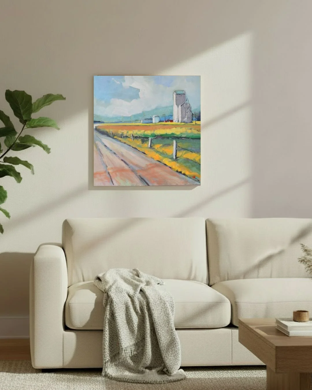There&rsquo;s something about the moment you turn onto the last stretch of road, and you can finally see the grain elevator in the distance&mdash;home is close.

This painting is now sold to a lovely lady, and I&rsquo;m genuinely grateful it resonate
