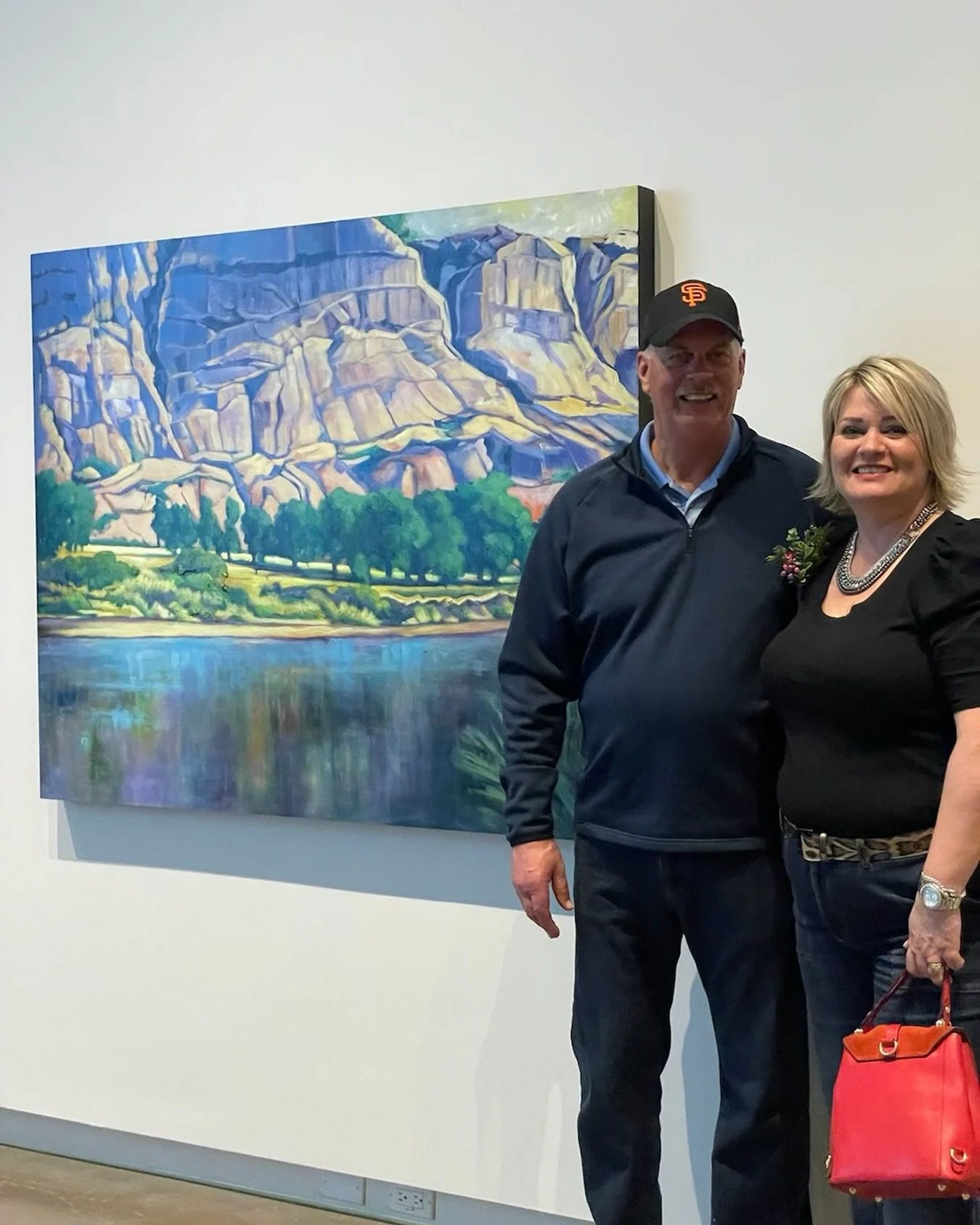 A look back&hellip;.from 2022. 
My brother, Allan and I at the Esplanade Exhibition. 
 #artexhibitions #alookback #artthatfeelslikehome #theresaeisenbarth #artist 
@medhatesplanade