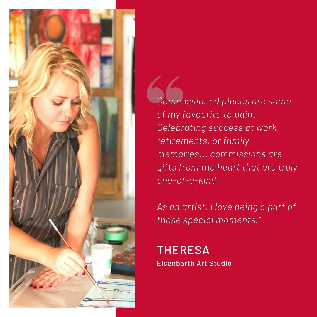 From blank canvas to one-of-a-kind memory. Here's what happens when you commission a piece from the studio.

Every commission starts with a conversation&mdash;you share your story, the place that matters, the key that unlocks a memory. I listen. I sk