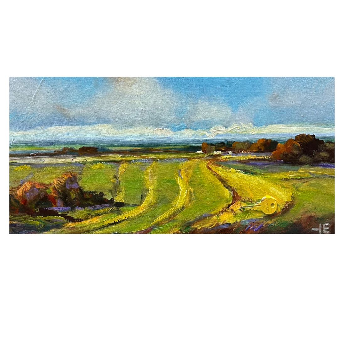 Alberta Swaths – 8x16” Original Oil Painting by artist Theresa Eisenbarth