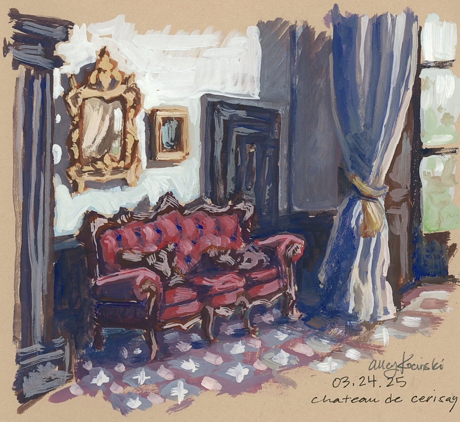 Parlor, gouache, NFS