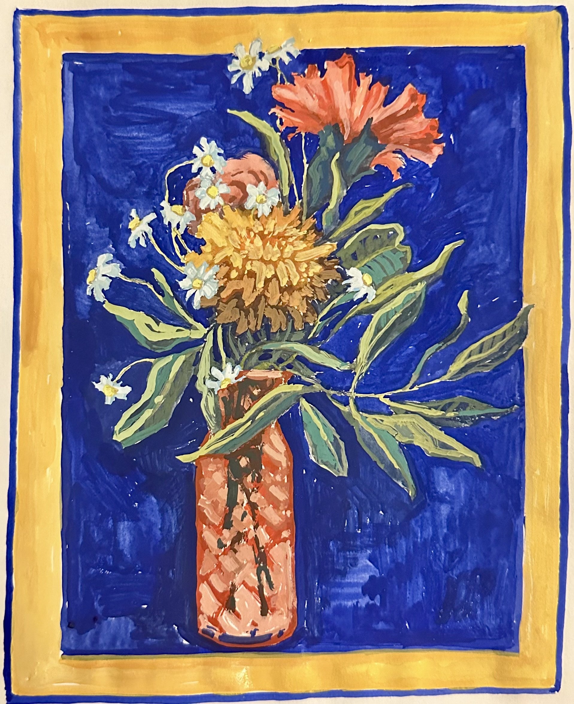 Flowers from Alencon, gouache, sold