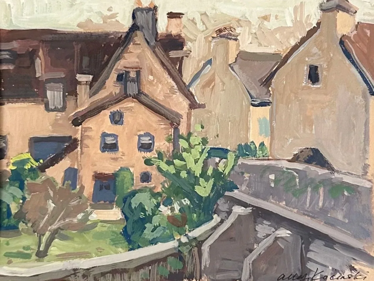 Saint-Céneri-le-Gérei 5.5x4.5 gouache, available