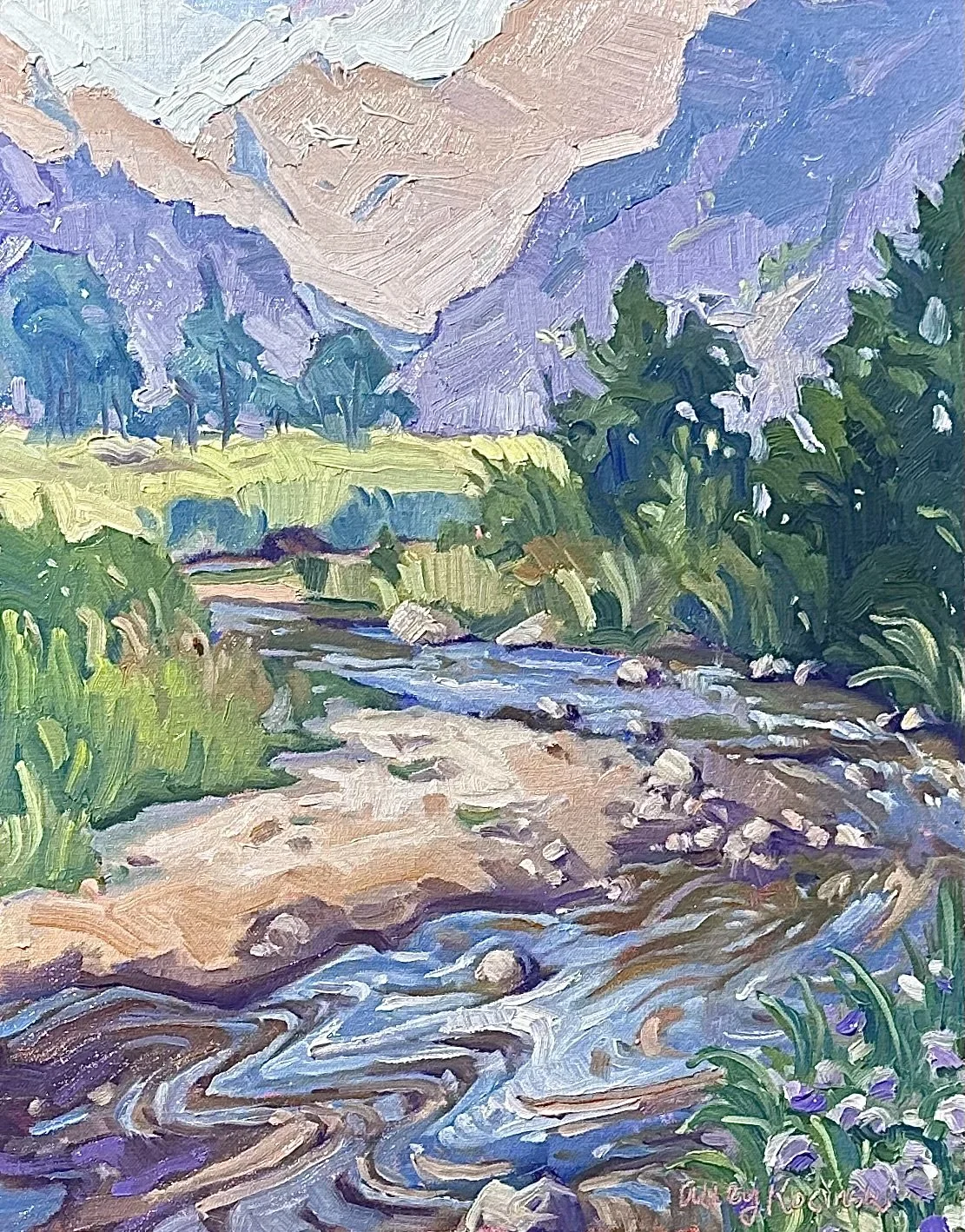 "Morning Flow" 12x16 oil, Rocky Mountain National Park, available