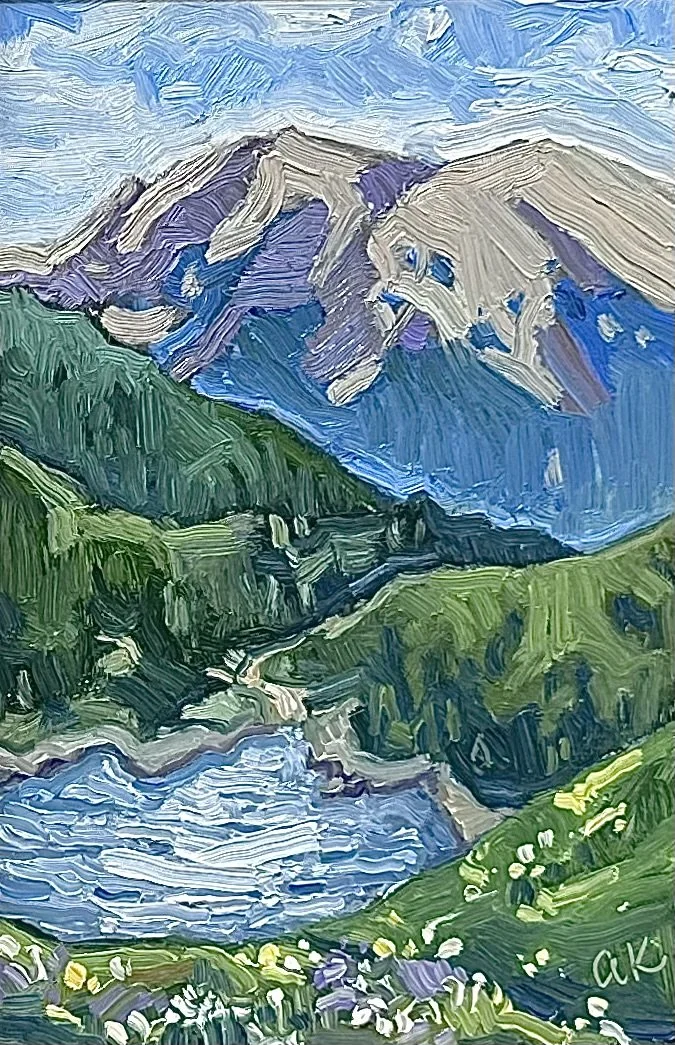 "Above Naylor Lake" 6x9 oil, Silver Dollar Lake Trail, sold