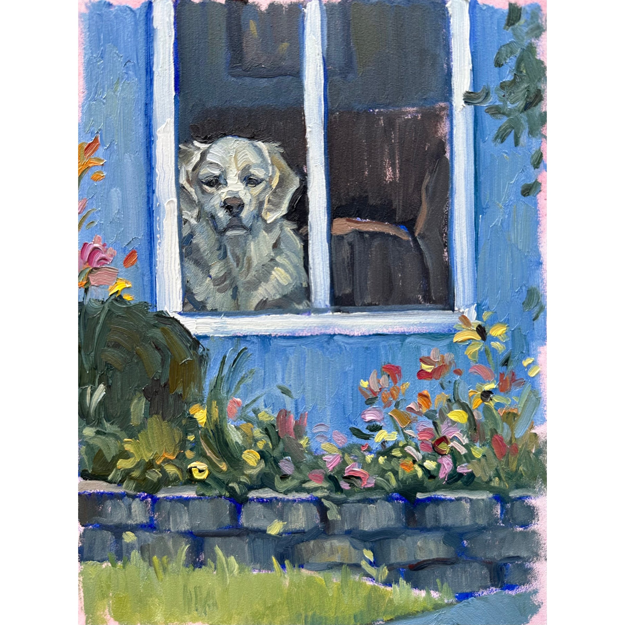 Puppy in the Window - 6x8