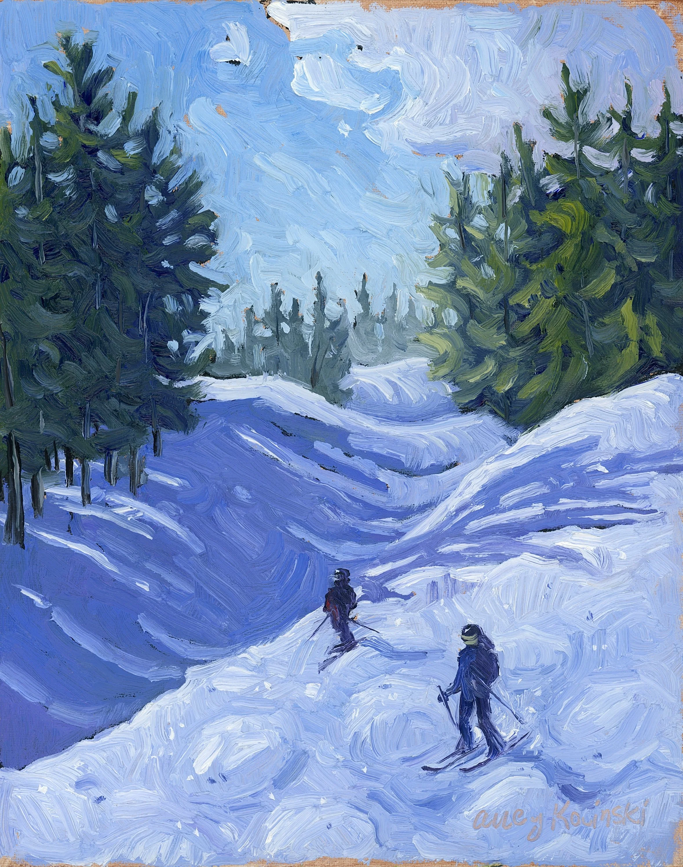 "Moguls" 9x12 oil, available