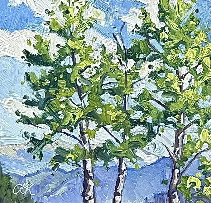 "From Guanella Pass" 6x6 oil, Guanella Pass, sold