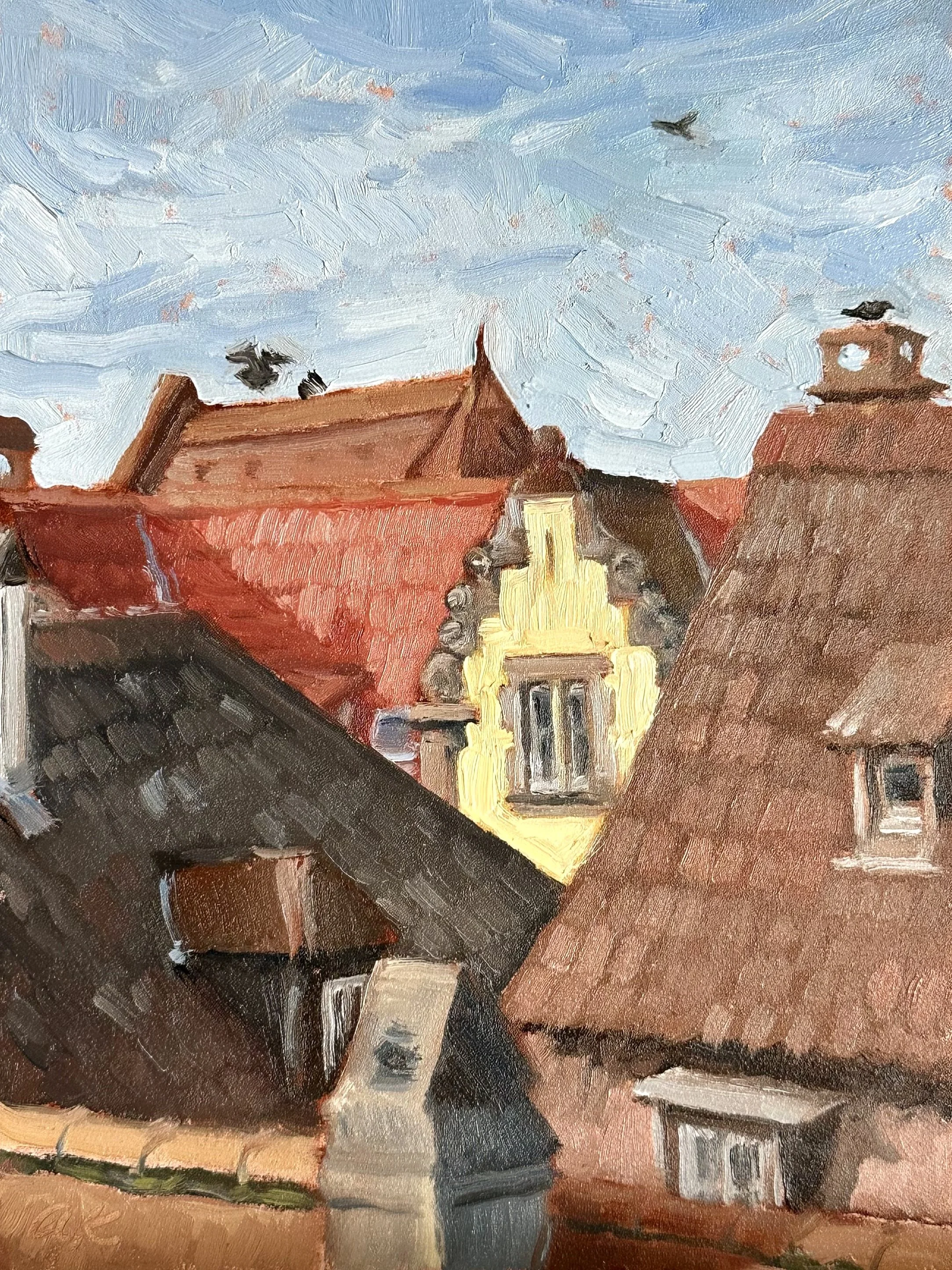 "Colmar Rooftops" Oil, 8x8, Available
