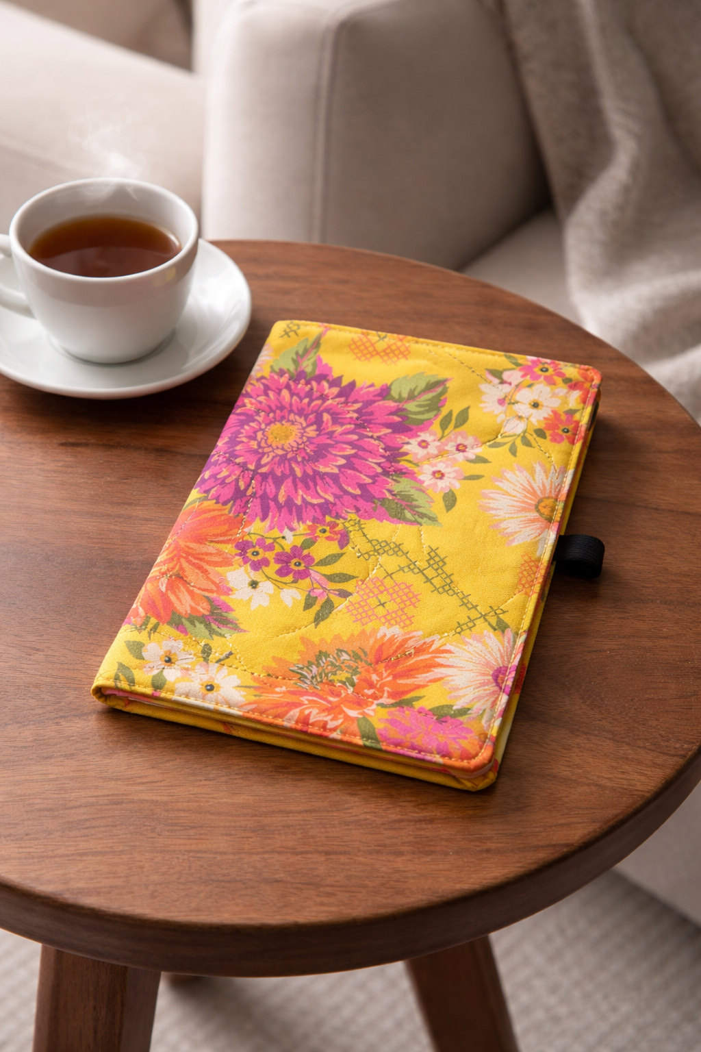 A5 Quilted Journal Cover Fabric Notebook Cover Refillable Journal Cover Quilted Sketchbook Cover Reader Gift Writer Gift