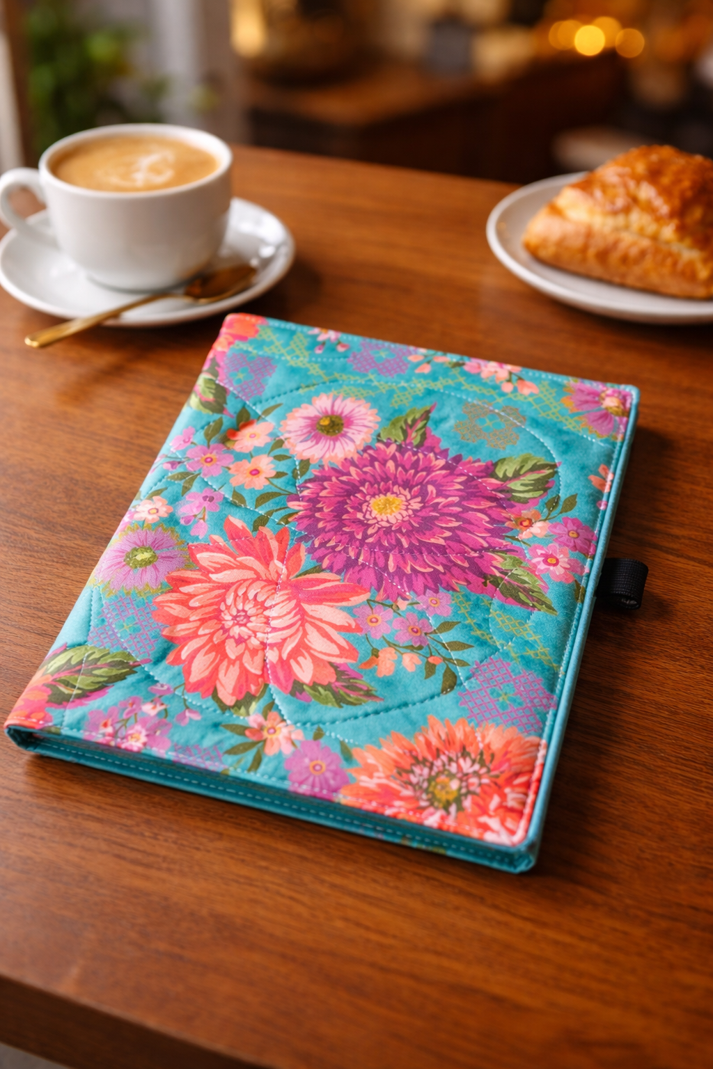 Quilted Composition Notebook Cover Fabric Journal Cover Refillable Notebook Cover Quilted Book Cover Reader Gift Writer Gift