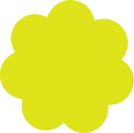Yellow flower-shaped cutout against a black background.