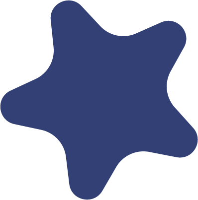 A navy blue amorphous shape resembling an ink splatter or abstract stain.