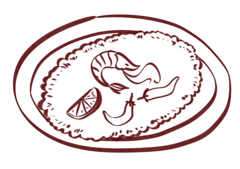 Beef steak topped with sliced lemon, garnished with parsley, on a black plate.