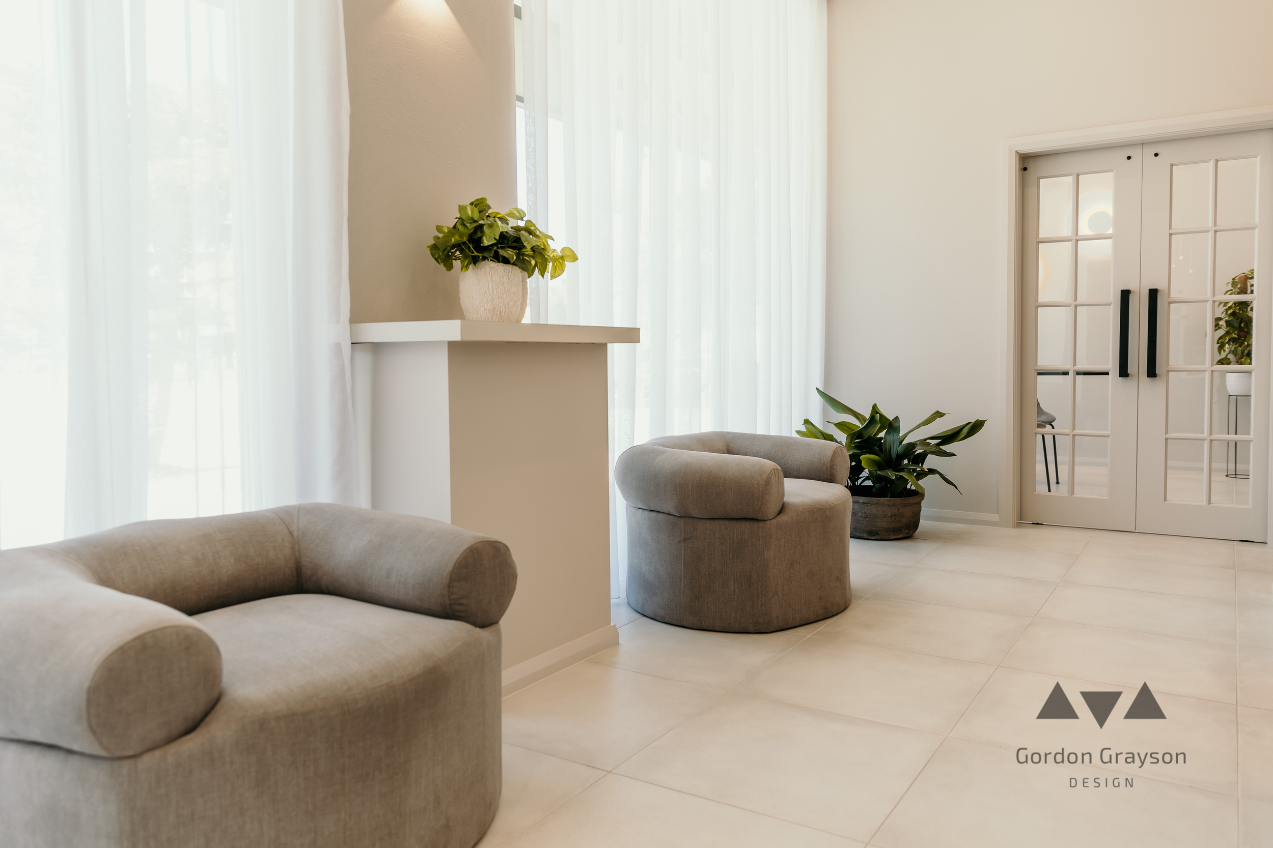 Aesthetic Clinic waiting room with custom shop build and fit out by local high end experienced commercial builder near busselton western australia